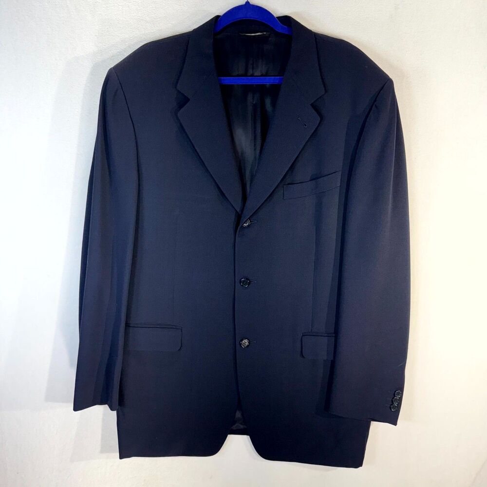 CANALI Proposta Mens Navy Blue Wool Blazer Jacket‎ Made in Italy Size 54 L